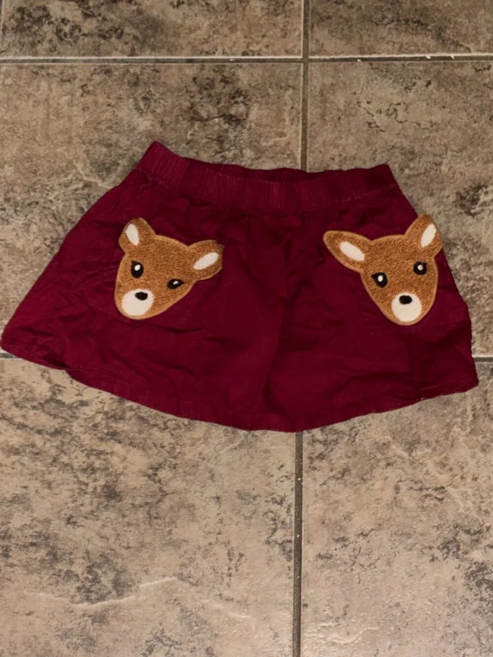 Oshkosh Girls Burgundy Deer Pocket Skirt